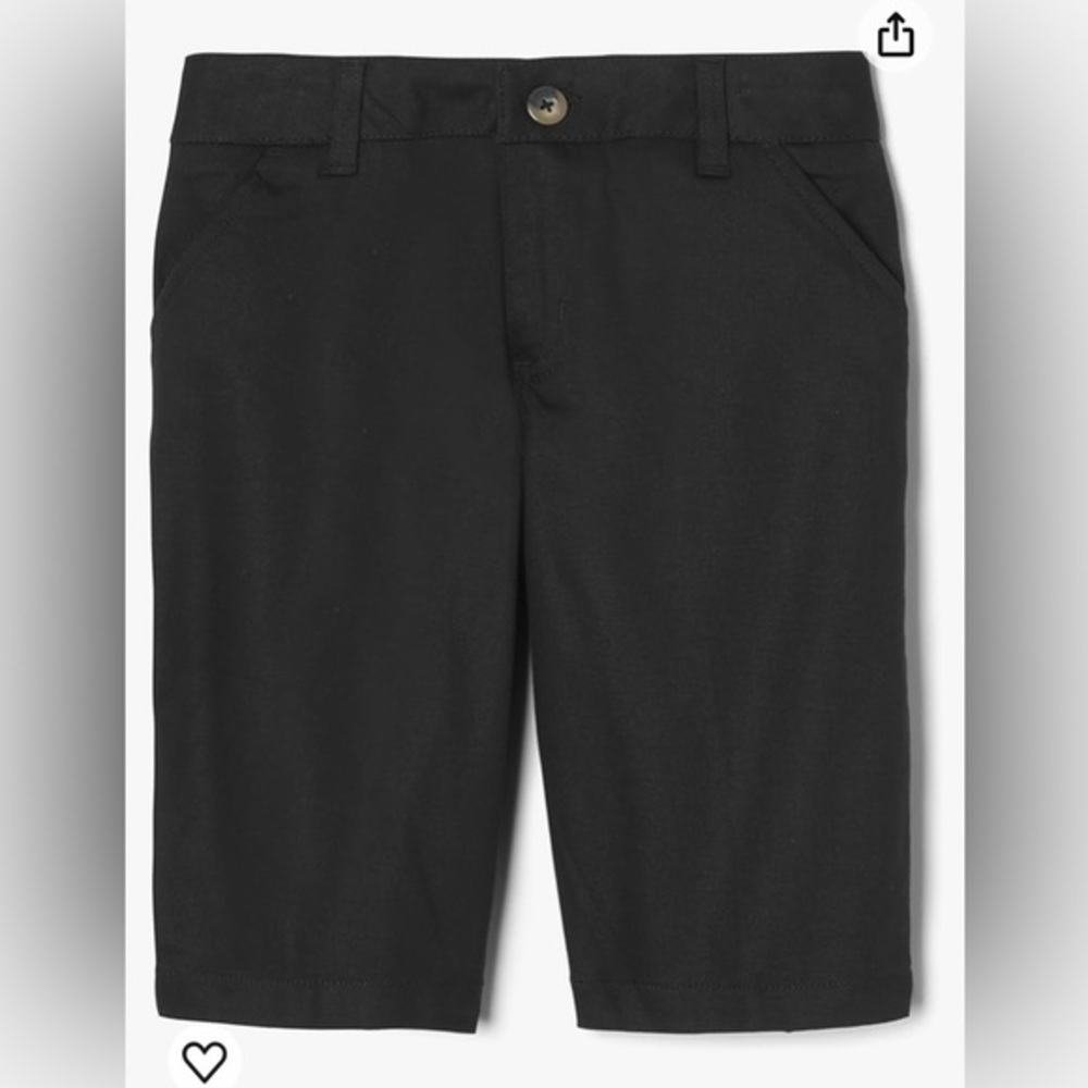 NWT FRENCH TOAST Adjustable Waist Stretch Bermuda Short in Black Girls Sz 18